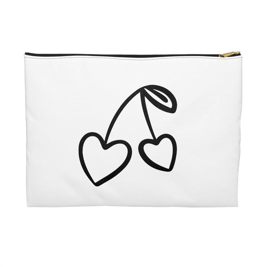 HERZKIRSCHEN VERLIEBTE LOVE HERZEN • Handtaschen Organizer Flach mit Reißverschluss • Groß & Klein