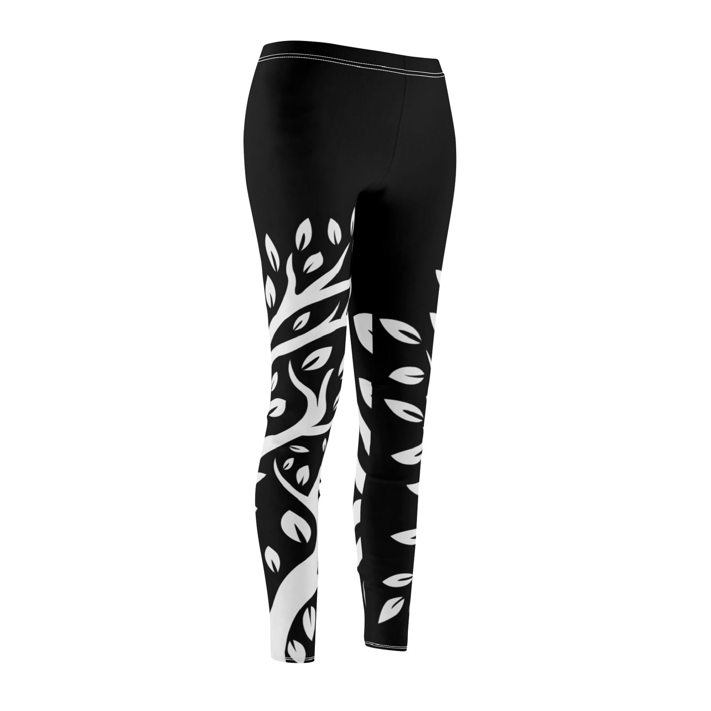 BAUM DES LEBENS • Olivenbaum Pflanzenblätter Naturmotiv • Damen Leggins Schwarz • Beste Leggings für Sport & Freizeit