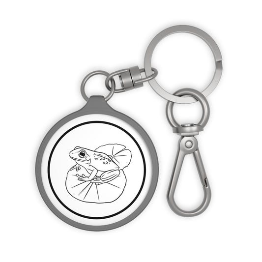 FROSCH AUF SEEROSEN BLÄTTERN • Edler Luxus Schlüsselanhänger mit Karabiner für Frauen & Männer