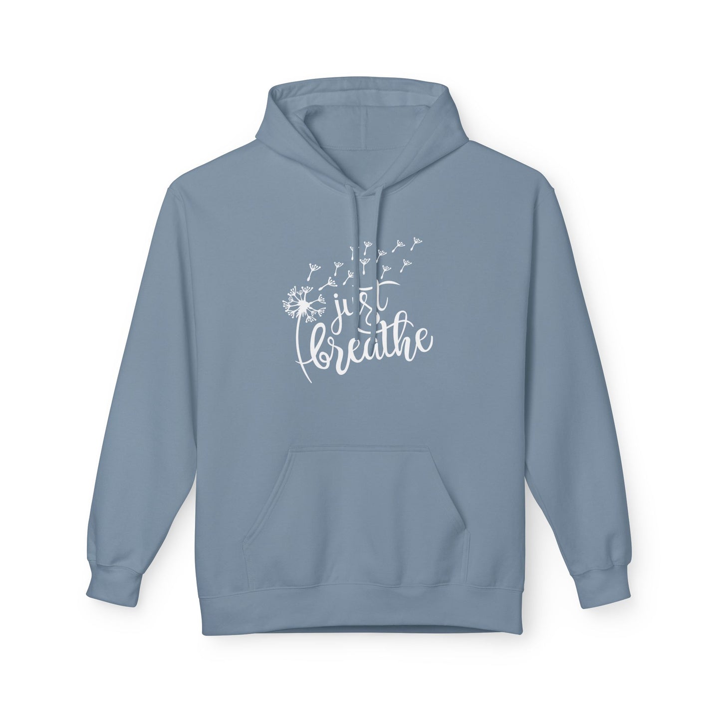 JUST BREATHE • Yoga Spruch Pusteblumenmotiv Fitness Kuschelweicher Hoodie für Damen & Herren • Baumwolle 🌿