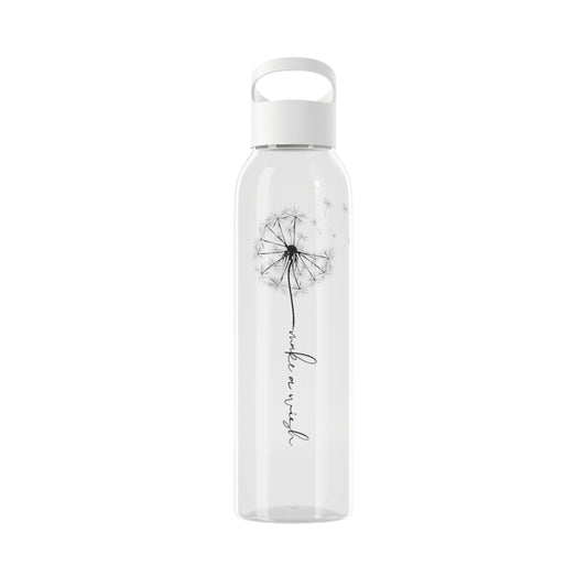 PUSTEBLUME - MAKE A WISH SCHRIFTZUG SPRUCH • TRITAN Wasserflasche Sky 650 ml