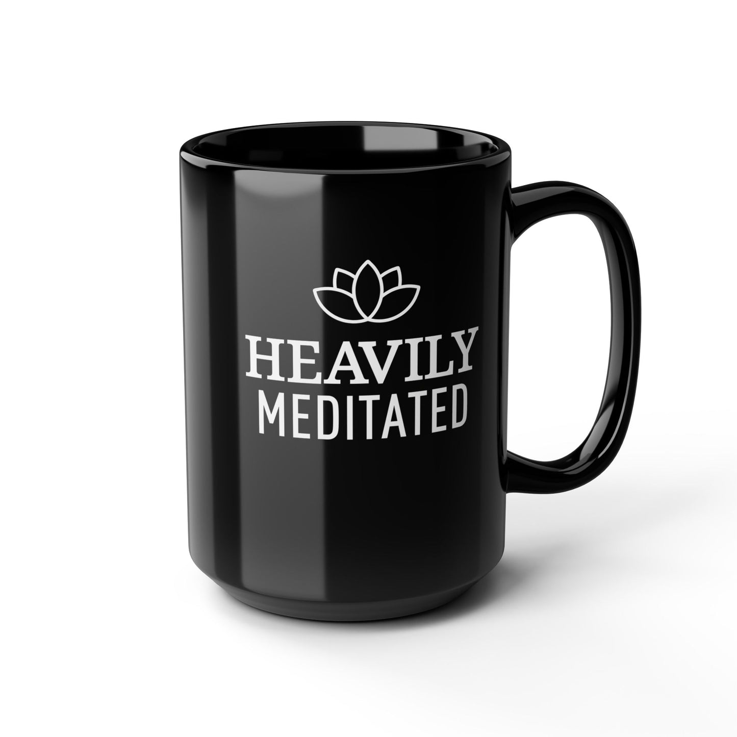 HEAVILY MEDITATED - YOGA SPRUCH HUMOR • 440ml XXL Kaffeebecher