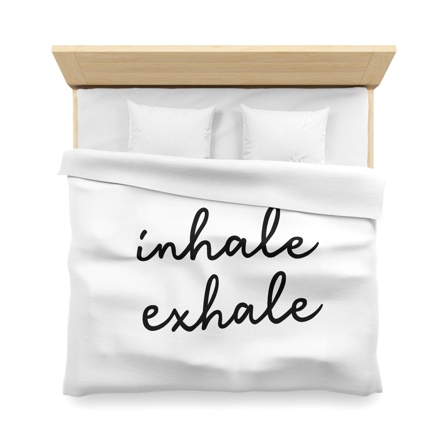 INHALE EXHALE - YOGA SPRUCH MEDITATION • Luxus Fleece Kuschelweich Bettwäsche 200x200 cm &  220x240 cm