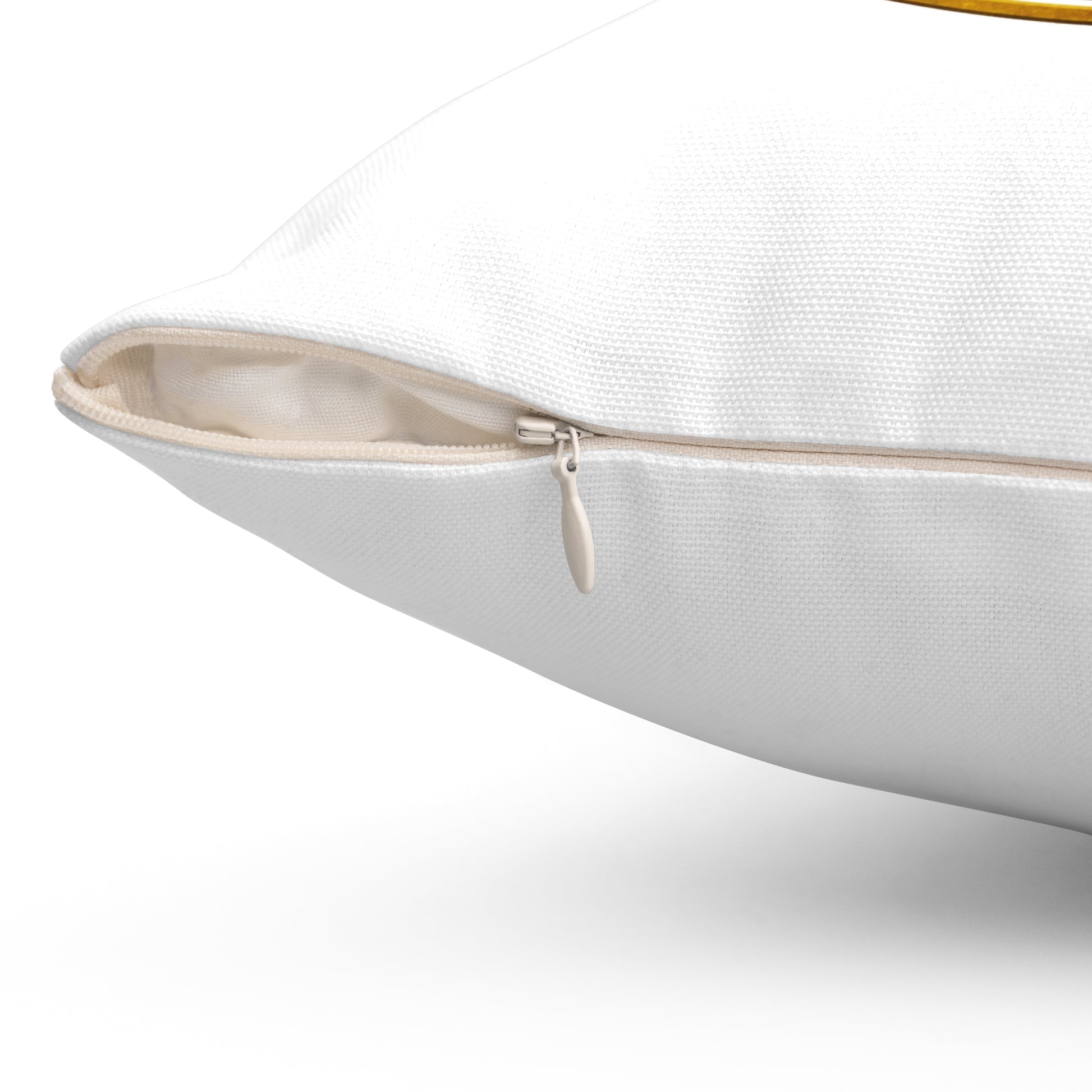 BLUME DES LEBENS - LUXUS GOLDOPTIK • Deko Kissen mit Reißverschluss Quadratisch Weiss - YOGA SANTA