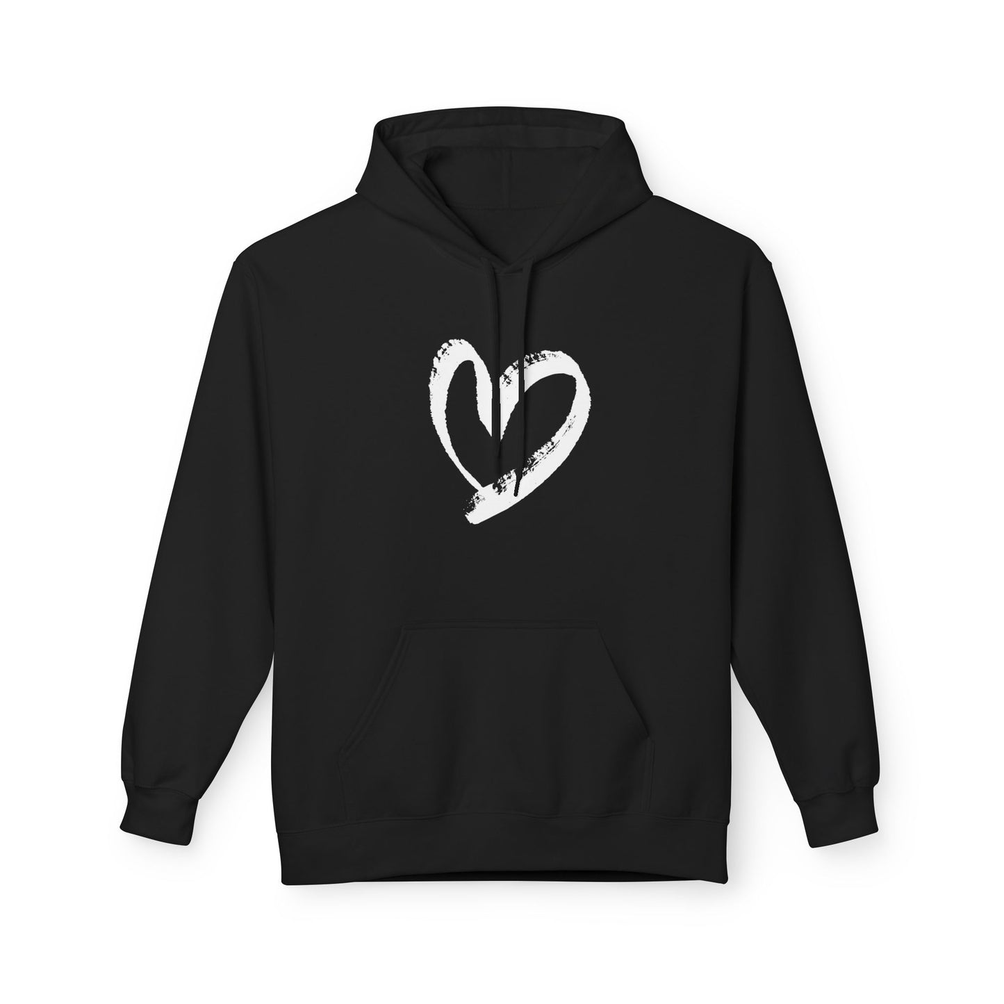HERZ HERZCHEN HANDGEZEICHNETES DESIGN BILD MOTIV • Fleece Fitness Hoodie für Damen & Herren Kuschelpullover • Baumwolle 🌿