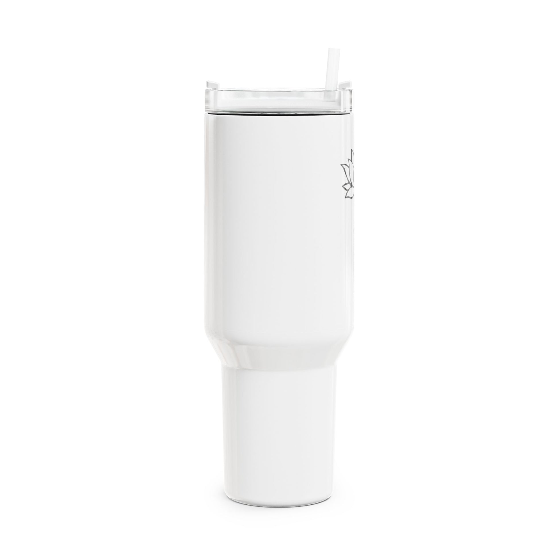 NAMASTE SPRUCH LOTUSBLUME PFLANZENBLÜTE • Tumbler mit Henkel & Strohhalm • XXL Reisebecher 1,2L - YOGA SANTA