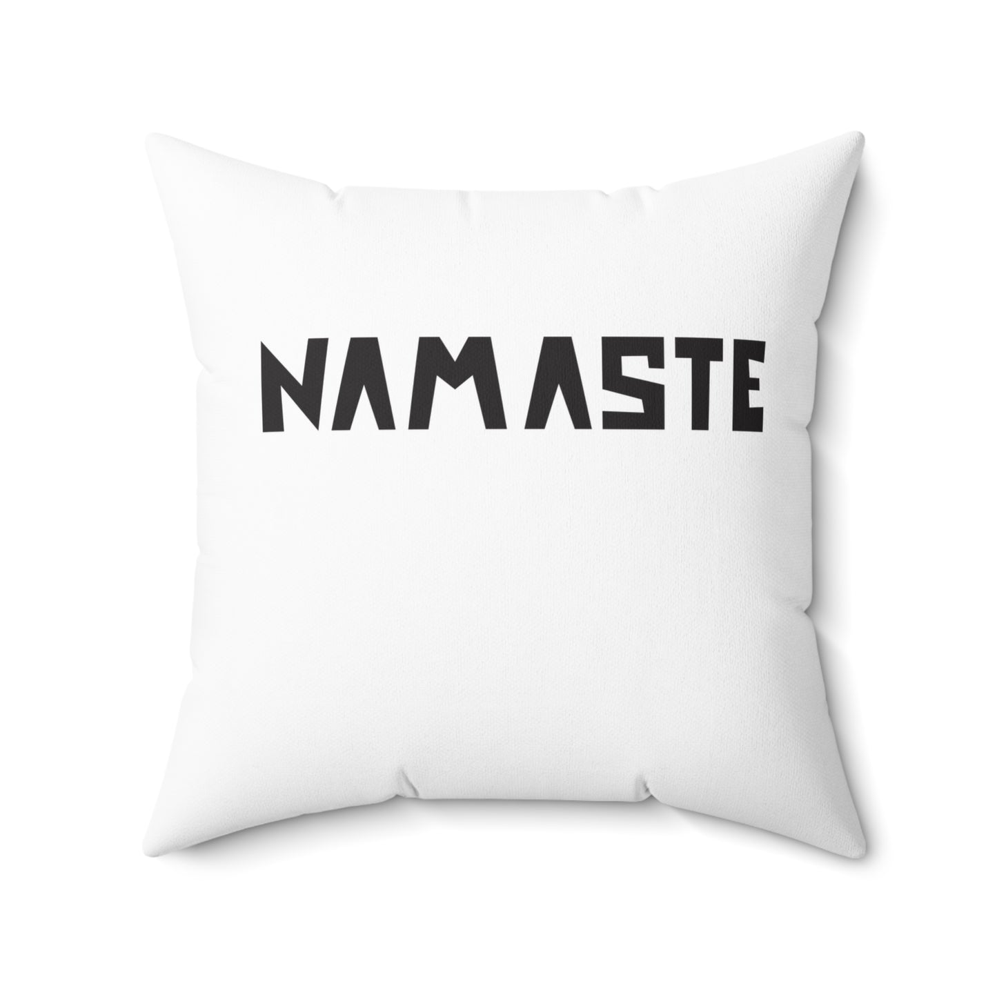 NAMASTE SPRUCH YOGA MEDITATION • Deko Kissen mit Reißverschluss Quadratisch Weiss
