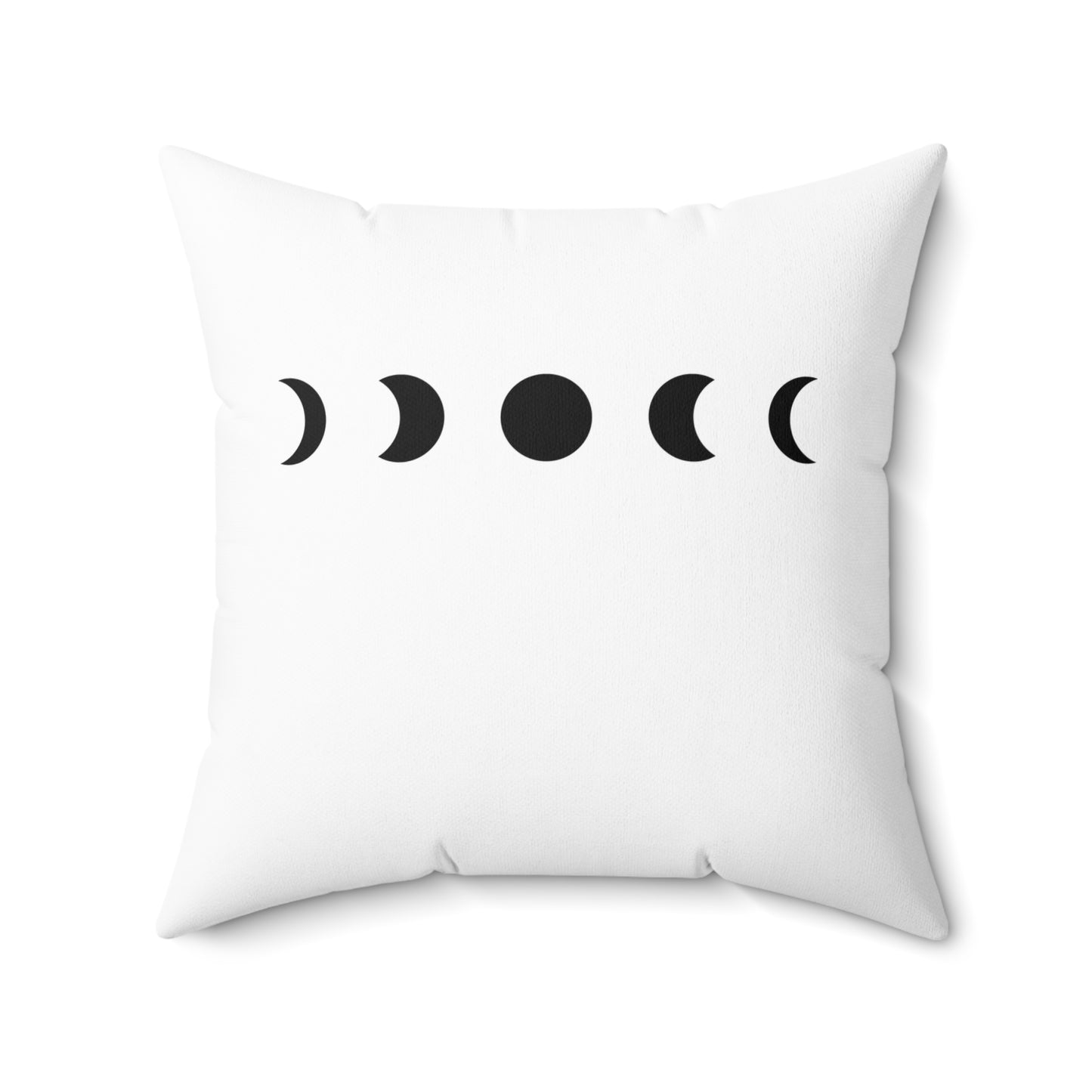 MONDPHASEN MONDZYKLUS • SpirituellesDeko Kissen mit Reißverschluss Quadratisch Weiss