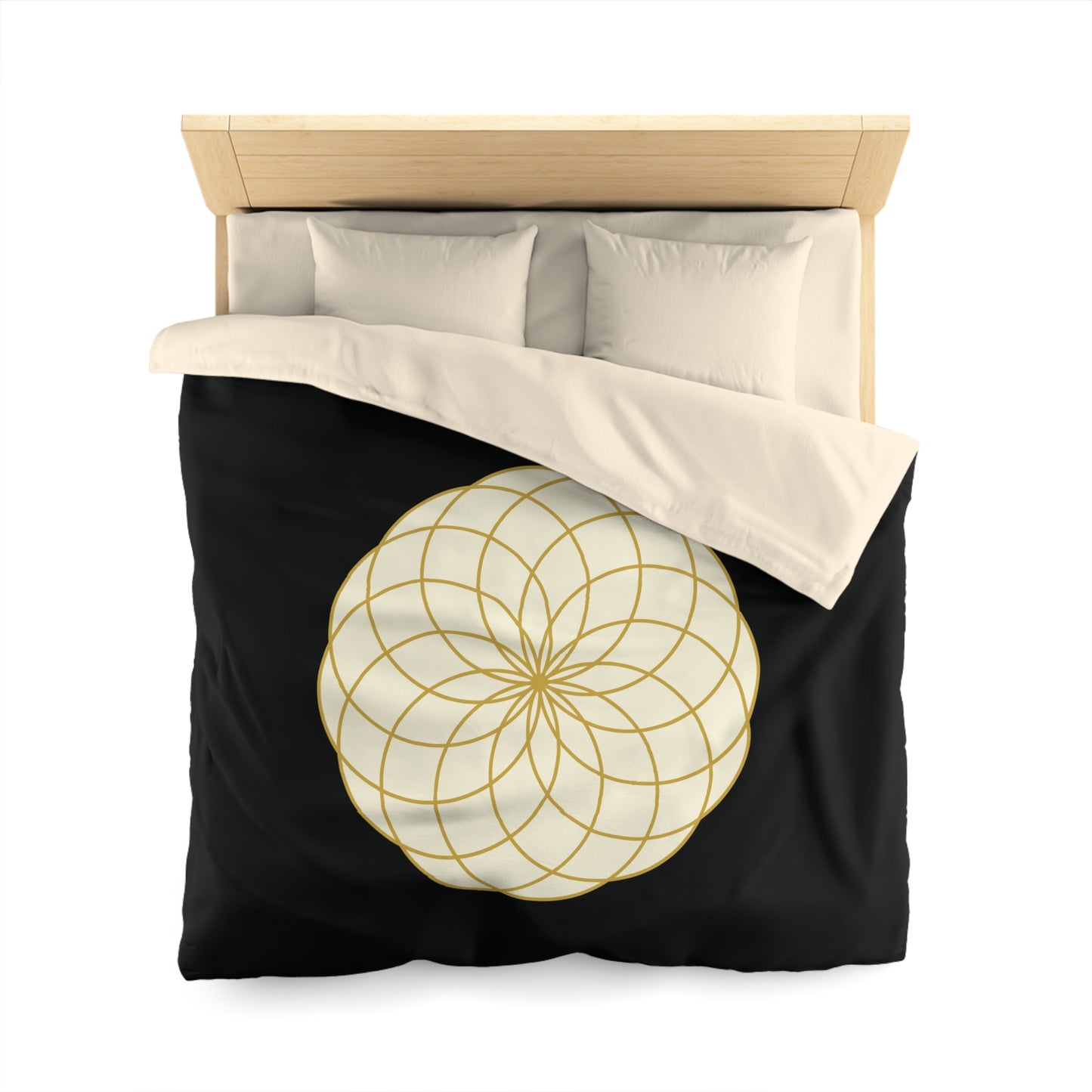 BLUME DES LEBENS  • Luxus Fleece Kuschelweich Bettwäsche Schwarz 200x200 cm &  220x240 cm
