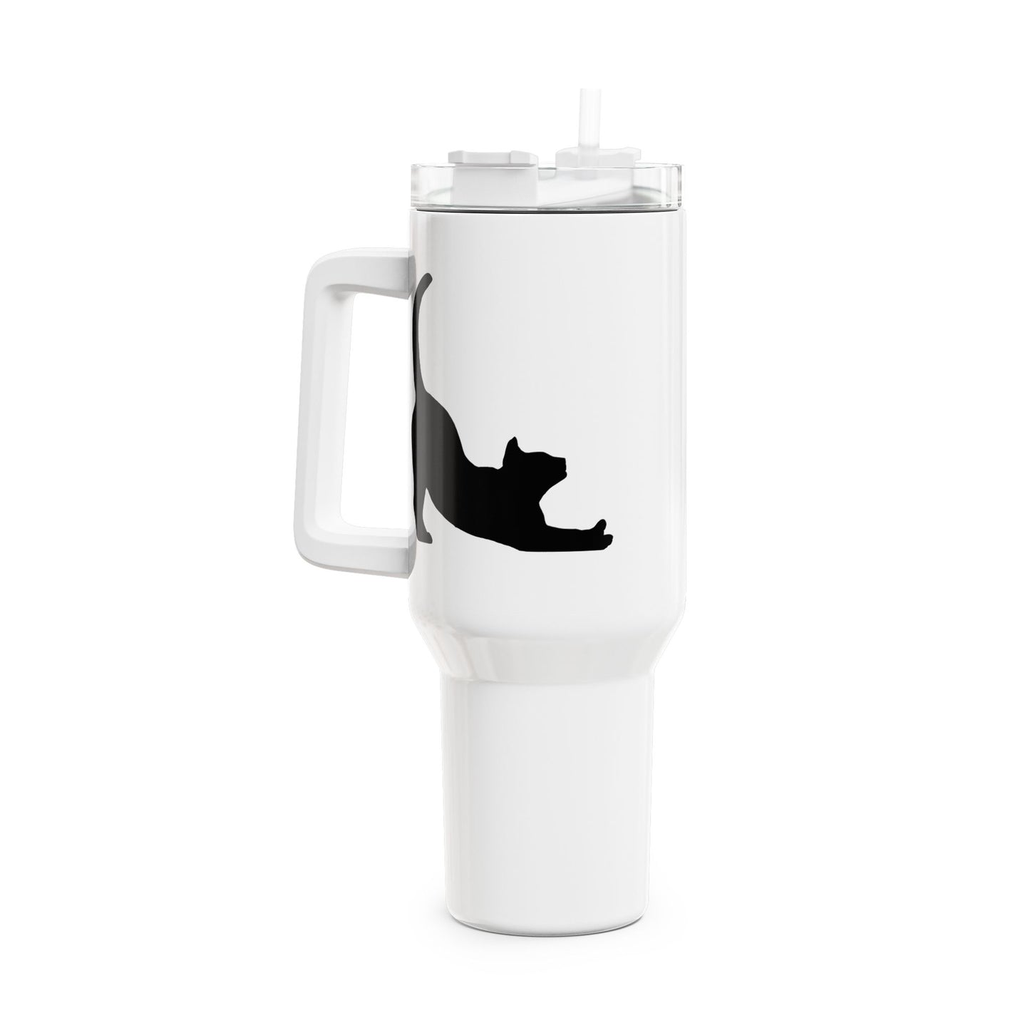KATZENYOGA TIERYOGA POSE ASANA - Herabschauender Hund • Tumbler mit Henkel & Strohhalm • XXL Reisebecher 1,2L