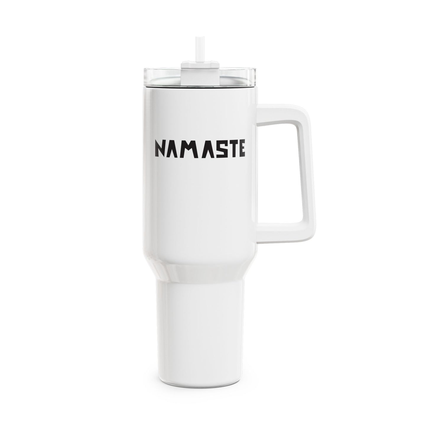 NAMASTE YOGA SPRUCH BEGRÜßGUNG • Tumbler mit Henkel & Strohhalm • XXL Reisebecher 1,2L - YOGA SANTA