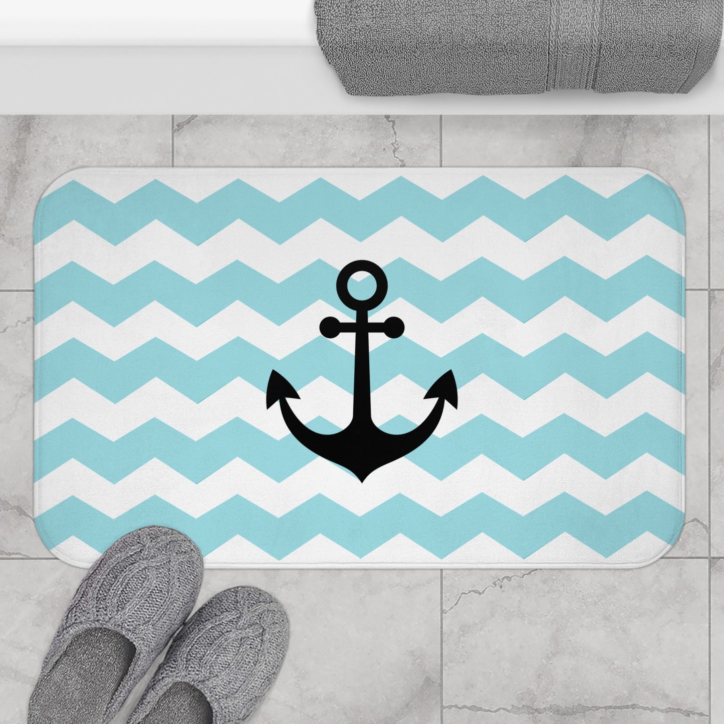 ANKER MEERESWELLEN • Badvorleger / Fussmatte / Badteppich EXTRA Weich • 43 x 61 cm & 53 x 86 cm