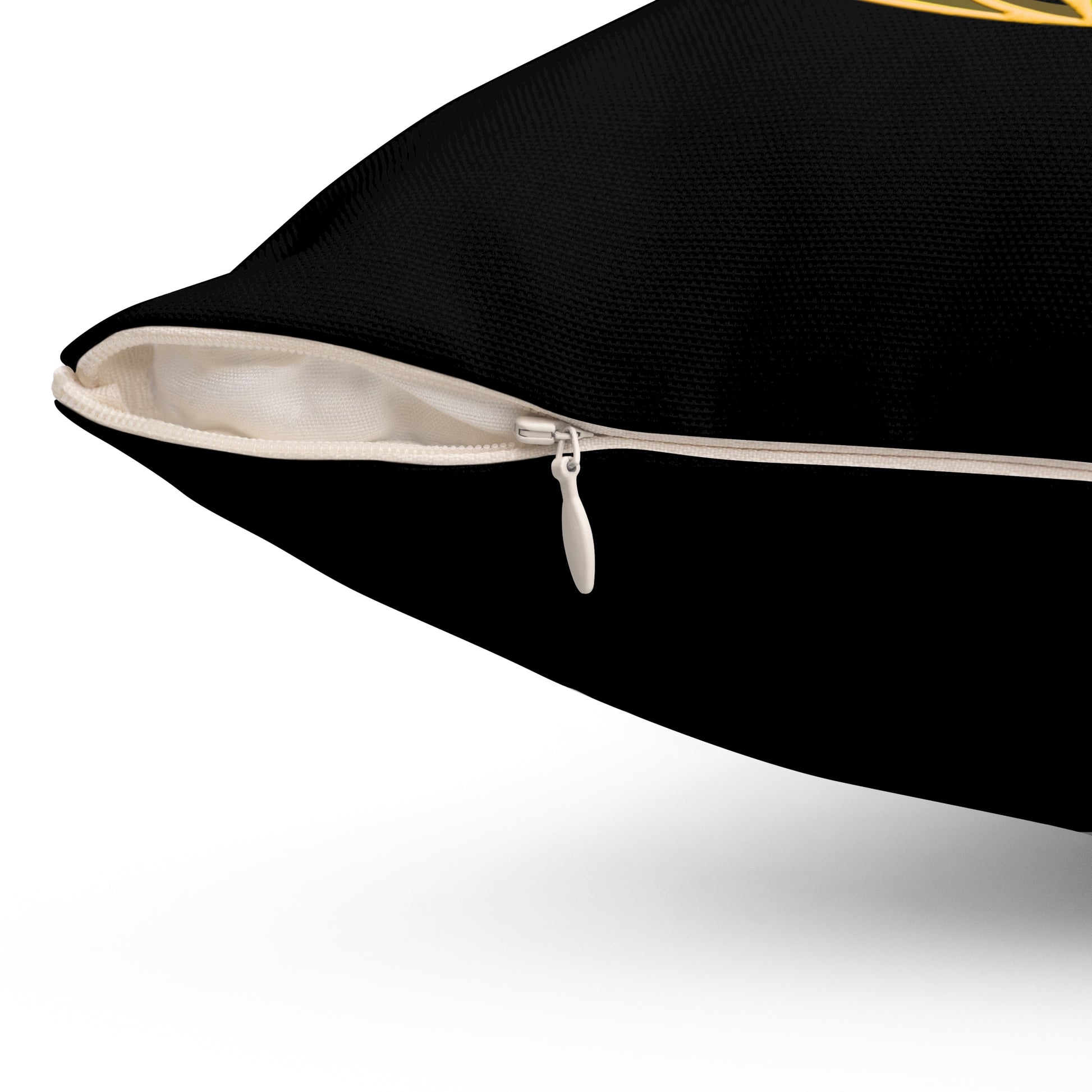 BLUME DES LEBENS - LUXUS GOLDOPTIK • Deko Kissen mit Reißverschluss Quadratisch Schwarz - YOGA SANTA