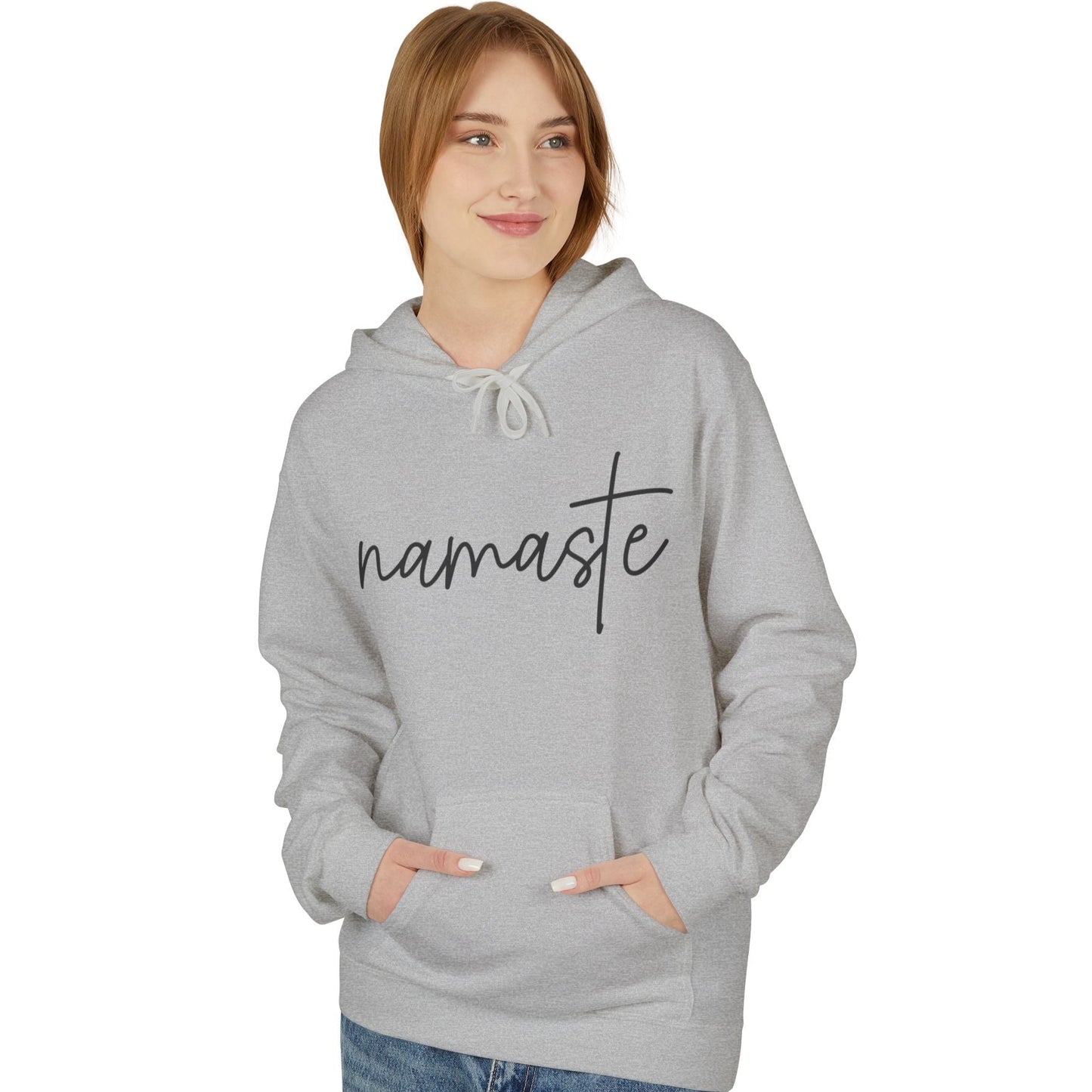 NAMASTE YOGA SANSKRIT HINDUISMUS Schriftzug • Kuschelweicher Hoodie für Damen & Herren • Baumwolle 🌿