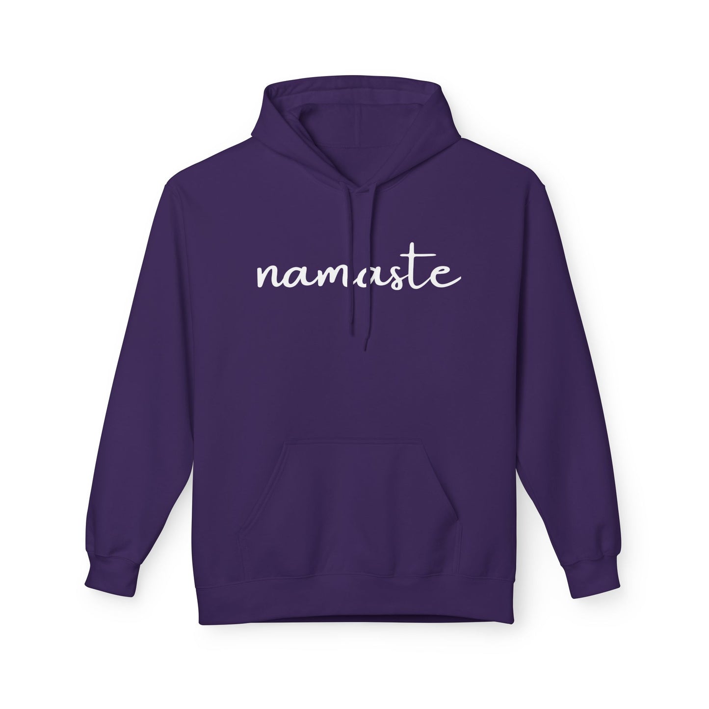 NAMASTE YOGA SCHRIFTZUG YOGI SPRUCH MINIMALISTISCHES DESIGN • Fleece Hoodie für Damen & Herren • Baumwolle 🌿