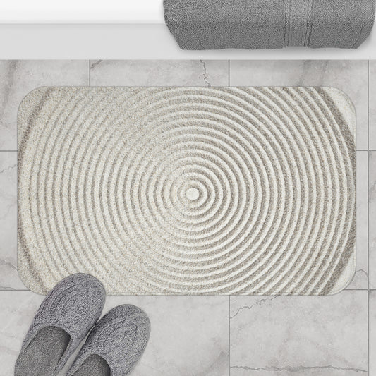 ZEN GARTEN OPTIK • Beiger Badvorleger / Fussmatte / Badteppich EXTRA Weich • 43 x 61 cm & 53 x 86 cm