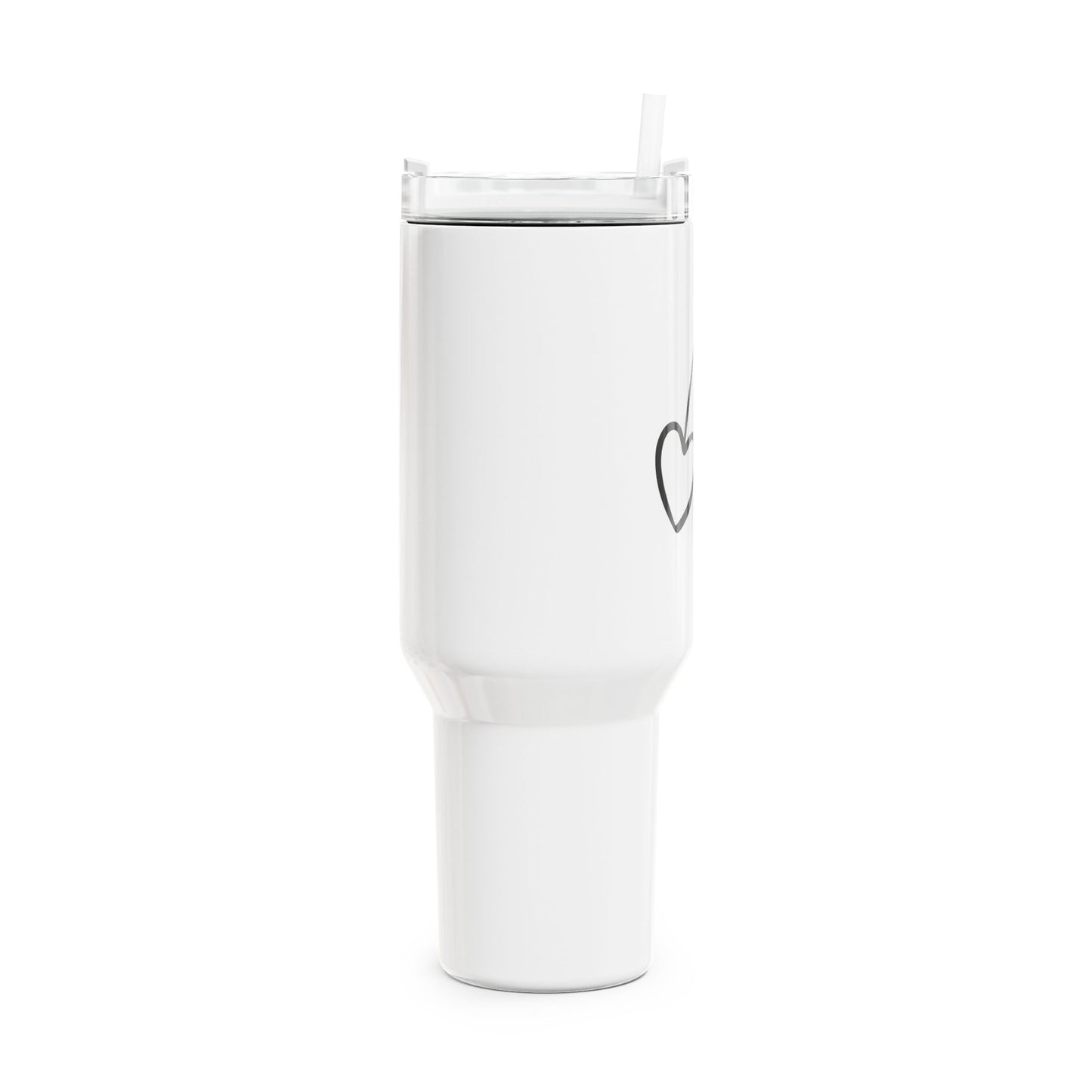 HERZ KIRSCHEN • Liebesbeweis Geschenk, LOVE Liebesbotschaft • Tumbler mit Henkel & Strohhalm • XXL Reisebecher 1,2L - YOGA SANTA