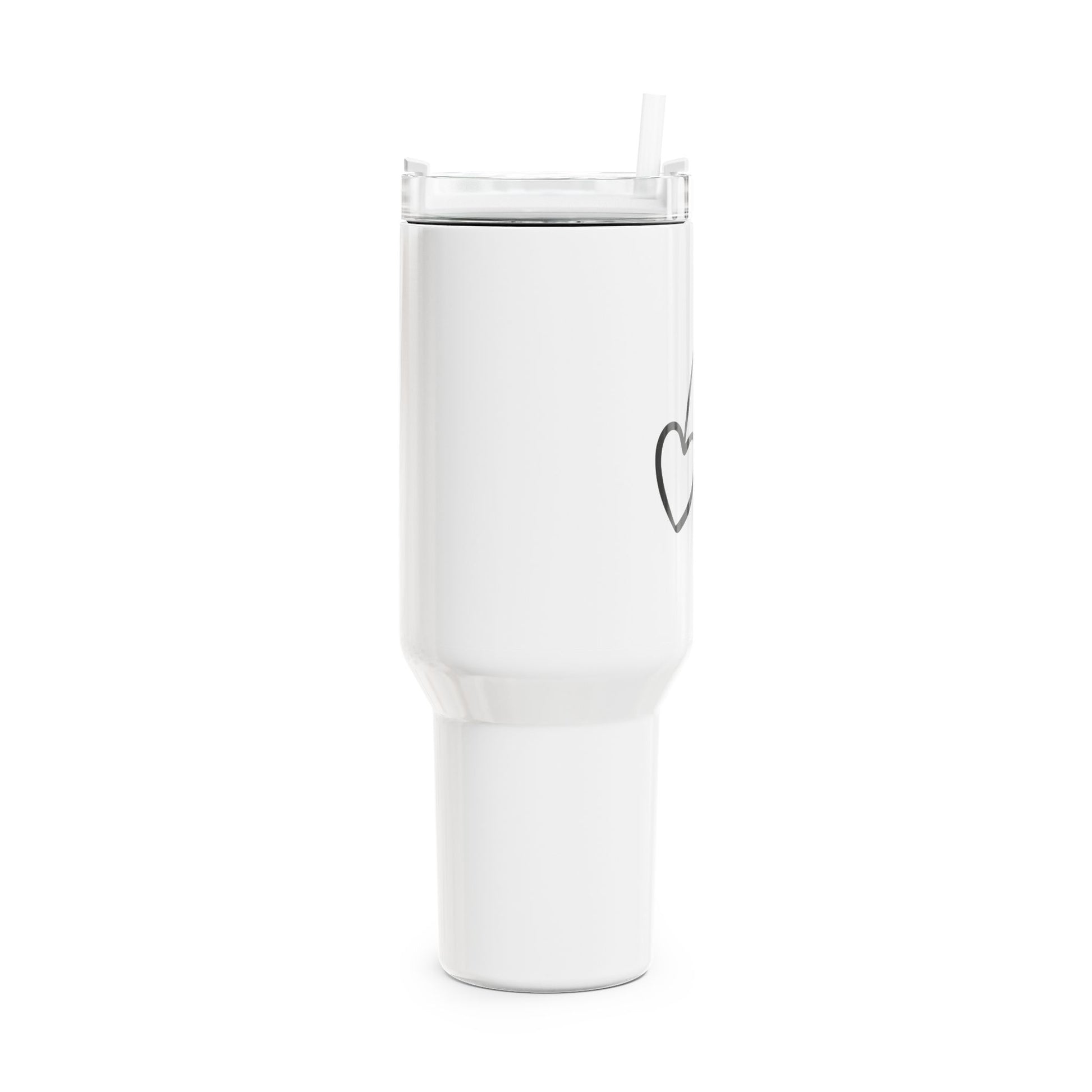 HERZ KIRSCHEN • Liebesbeweis Geschenk, LOVE Liebesbotschaft • Tumbler mit Henkel & Strohhalm • XXL Reisebecher 1,2L - YOGA SANTA