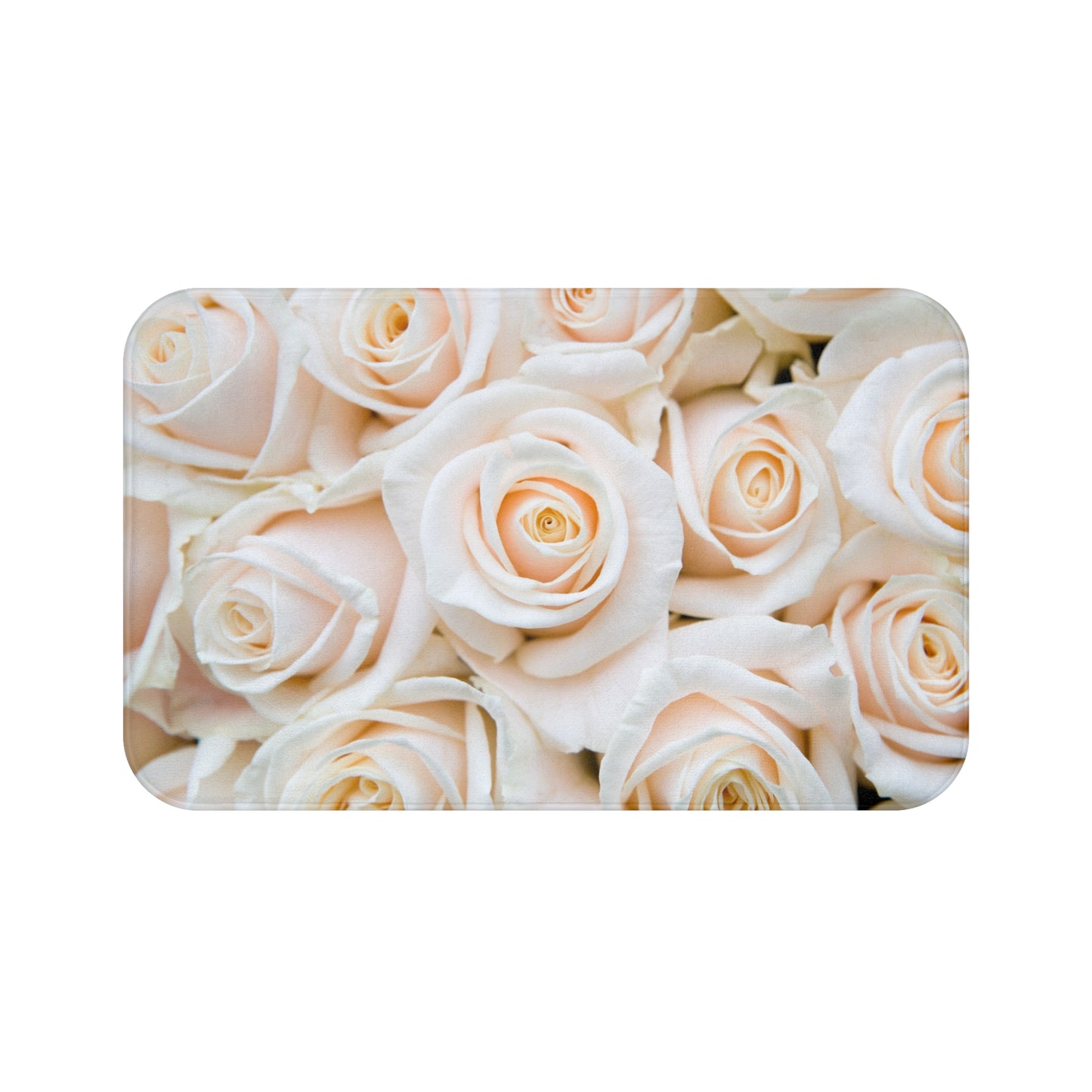 WEISSE ROSEN • Liebesbeweis Geschenk, LOVE Liebesbotschaft ❤️ • Badvorleger / Fussmatte / Badteppich EXTRA Weich • 43 x 61 cm & 53 x 86 cm