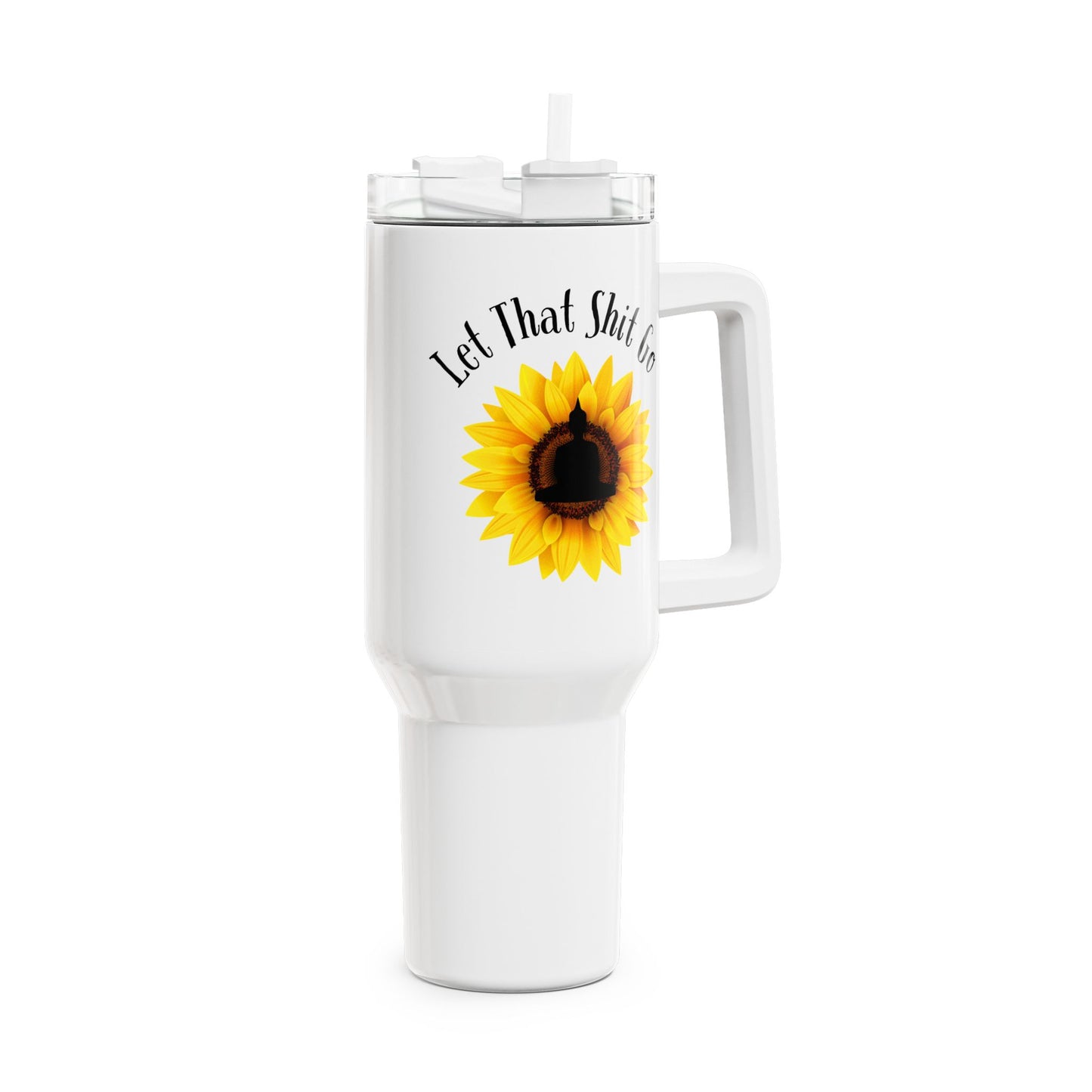 LET THAT SHIT GO • Tumbler mit Henkel & Strohhalm • XXL Reisebecher 1,2L