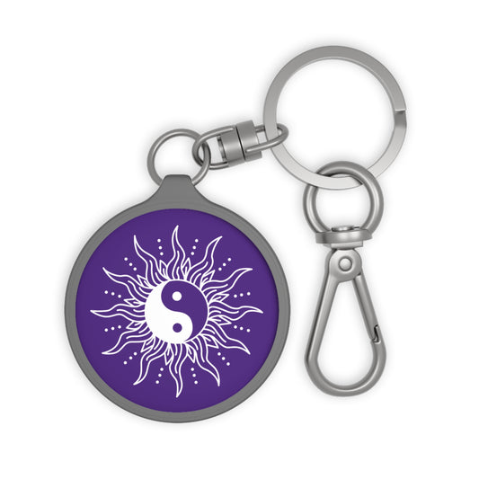 YING YANG SYMBOL - Sonne Buddhismus • Edler Luxus Schlüsselanhänger mit Karabiner für Frauen & Männer