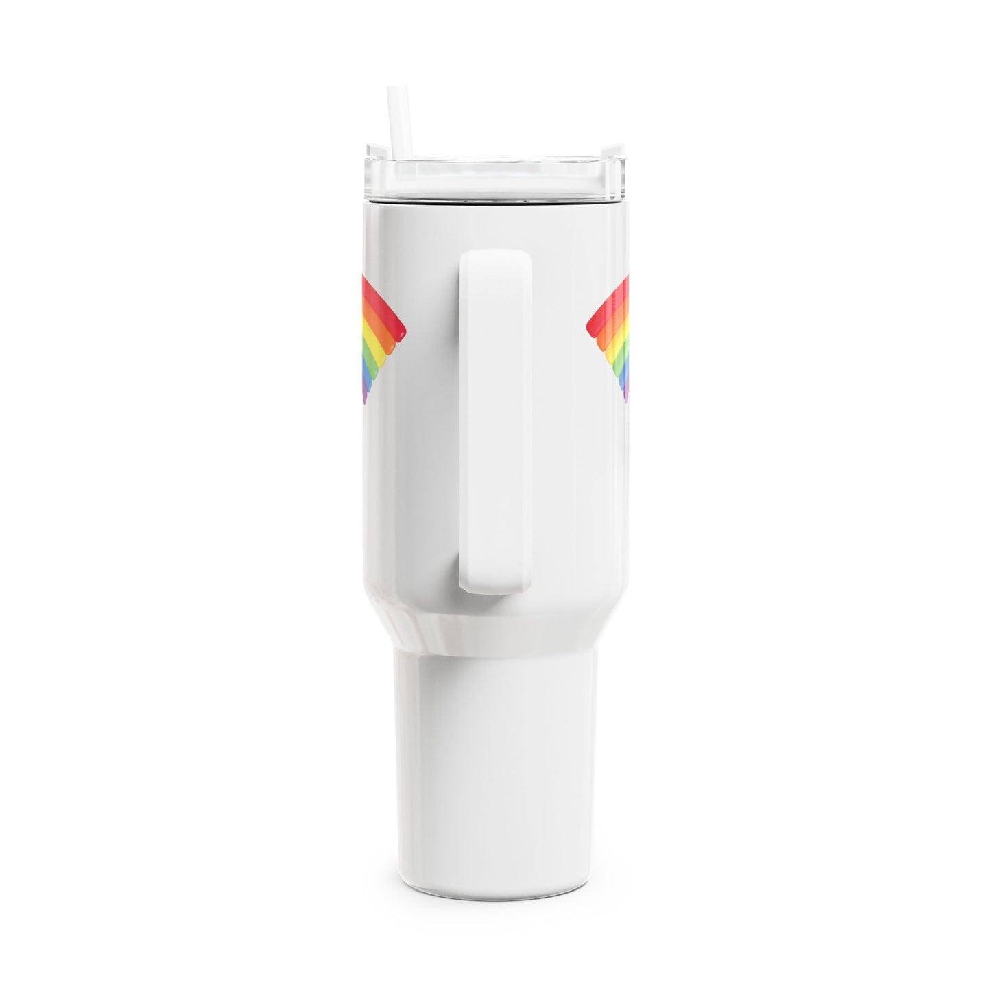 REGENBOGEN LGBTQ • Tumbler mit Henkel & Strohhalm • XXL Reisebecher 1,2L