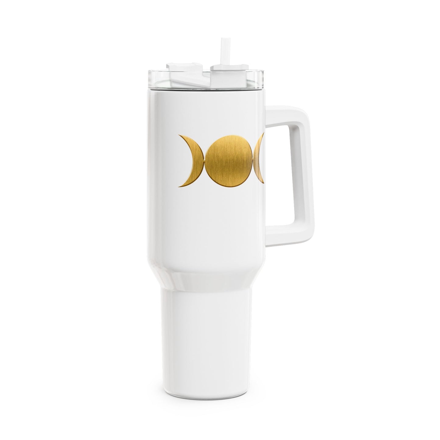 SONNE MOND - MONDPHASEN, MONDZYKLUS • Tumbler mit Henkel & Strohhalm • XXL Reisebecher 1,2L