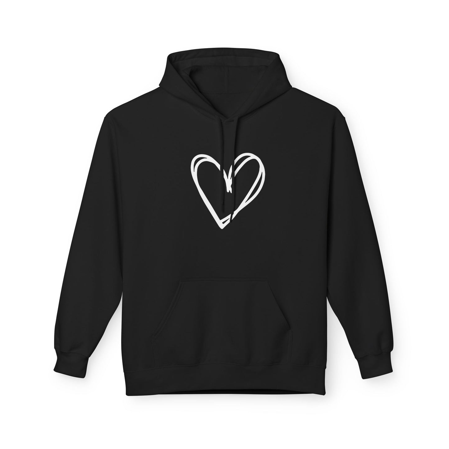 HERZ BILD HERZCHEN ZEICHNUNG NIEDLICH SÜß • Fleece Hoodie Kuschelweich für Damen & Herren • Baumwolle 🌿