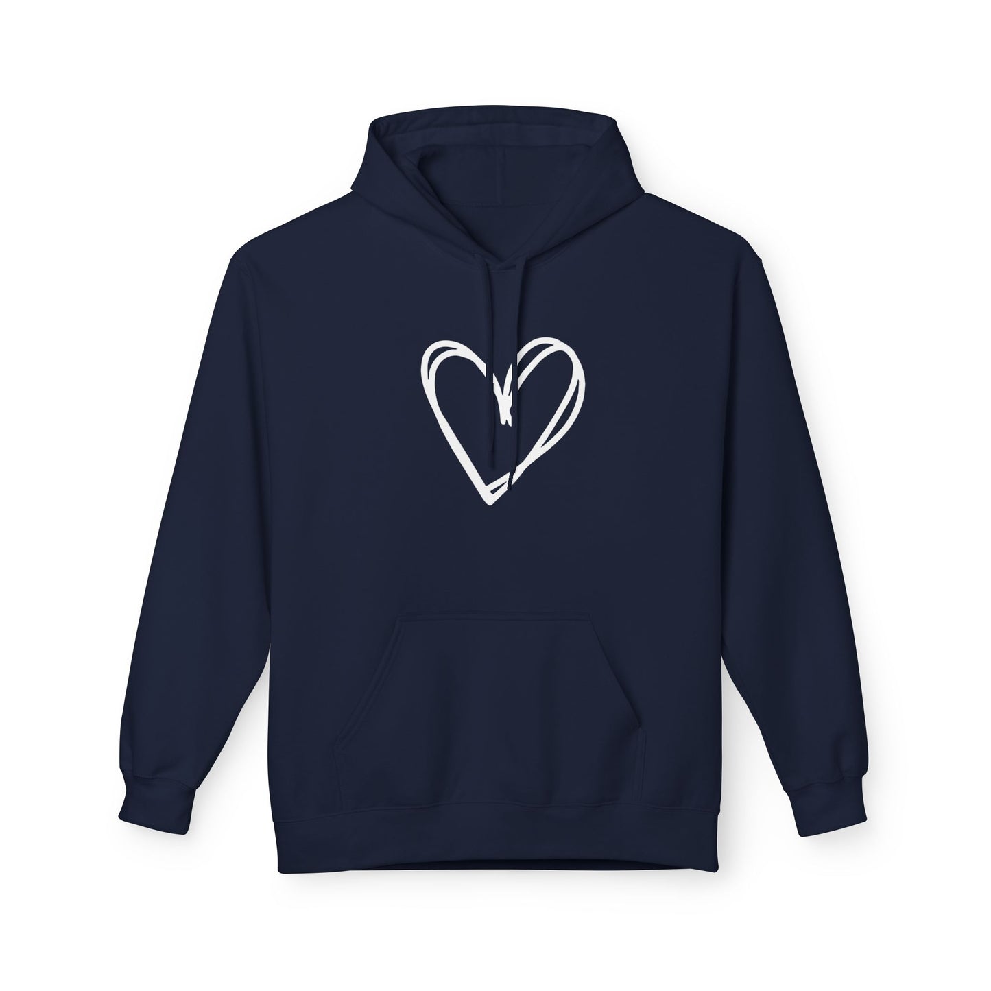 HERZ BILD HERZCHEN ZEICHNUNG NIEDLICH SÜß • Fleece Hoodie Kuschelweich für Damen & Herren • Baumwolle 🌿