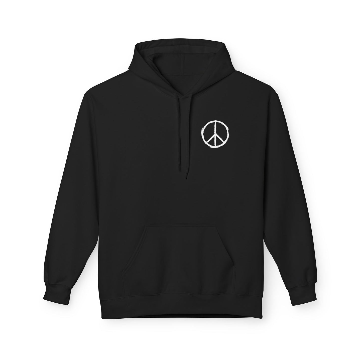 PEACE ZEICHEN HANDGEZEICHNET MINIMALISTISCHES DESIGN • Fleece Hoodie für Damen & Herren • Baumwolle 🌿
