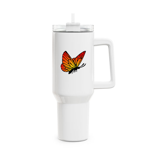 SCHMETTERLING CLIPART ÄSTHETISCH • Tumbler mit Henkel & Strohhalm • XXL Reisebecher 1,2L - YOGA SANTA