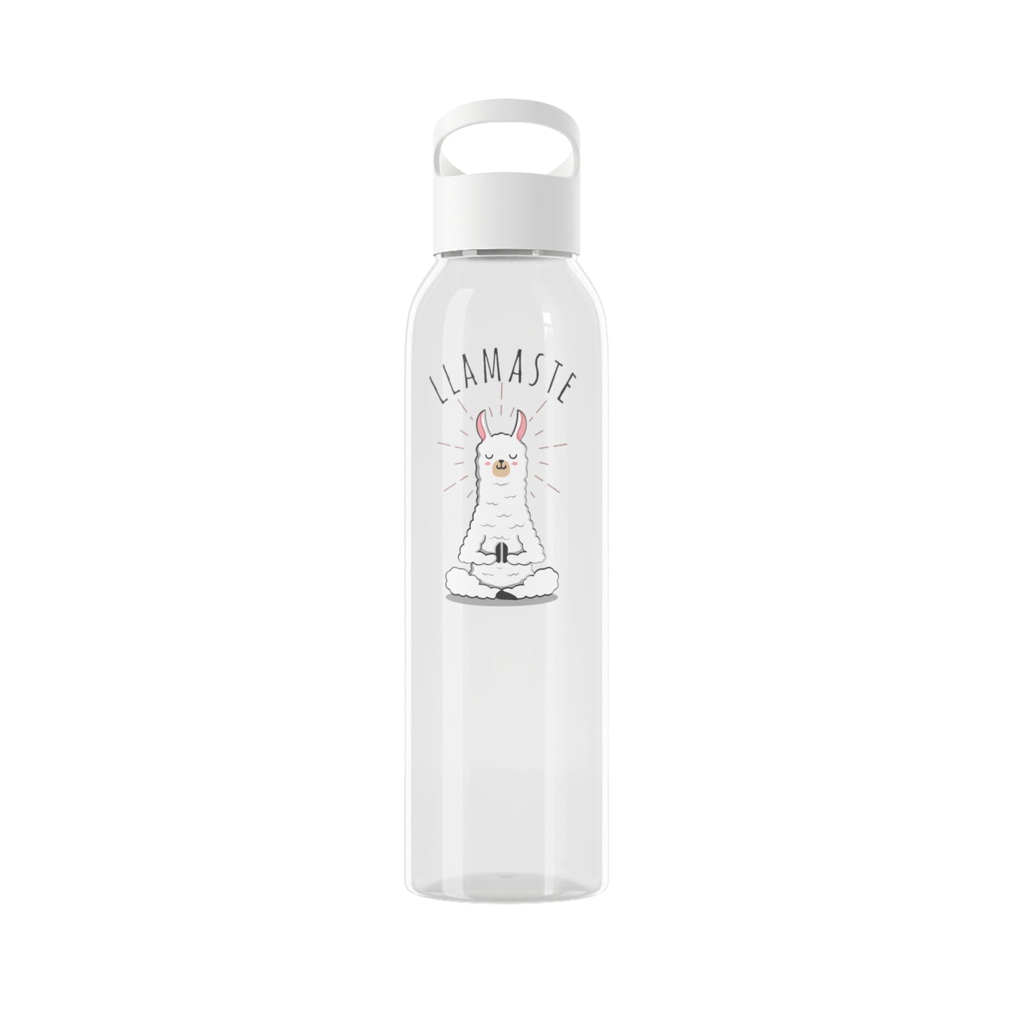 LLAMASTE LAMA NAMASTE YOGA SPRUCH • Lustig Witzige Trinkflasche für Yoga Liebhaber mit Humor • Wasserflasche Sky 650 ml
