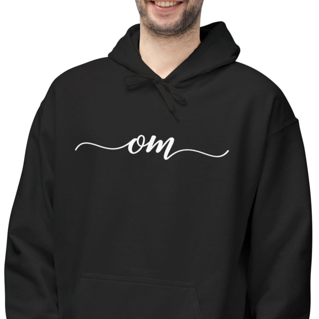 OM OHM SCHRIFTZUG YOGA MANTRA • Fleece Hoodie für Damen & Herren • Baumwolle 🌿