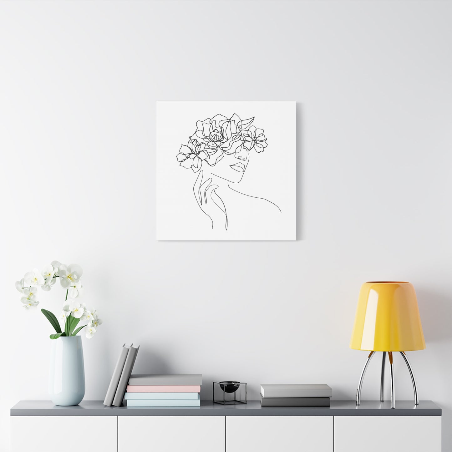 Deko Leinwand Weiss auf Holzrahmen gespannt - Kiefernholz , 1.25" Mit dekorativem Kunstdruck Bild