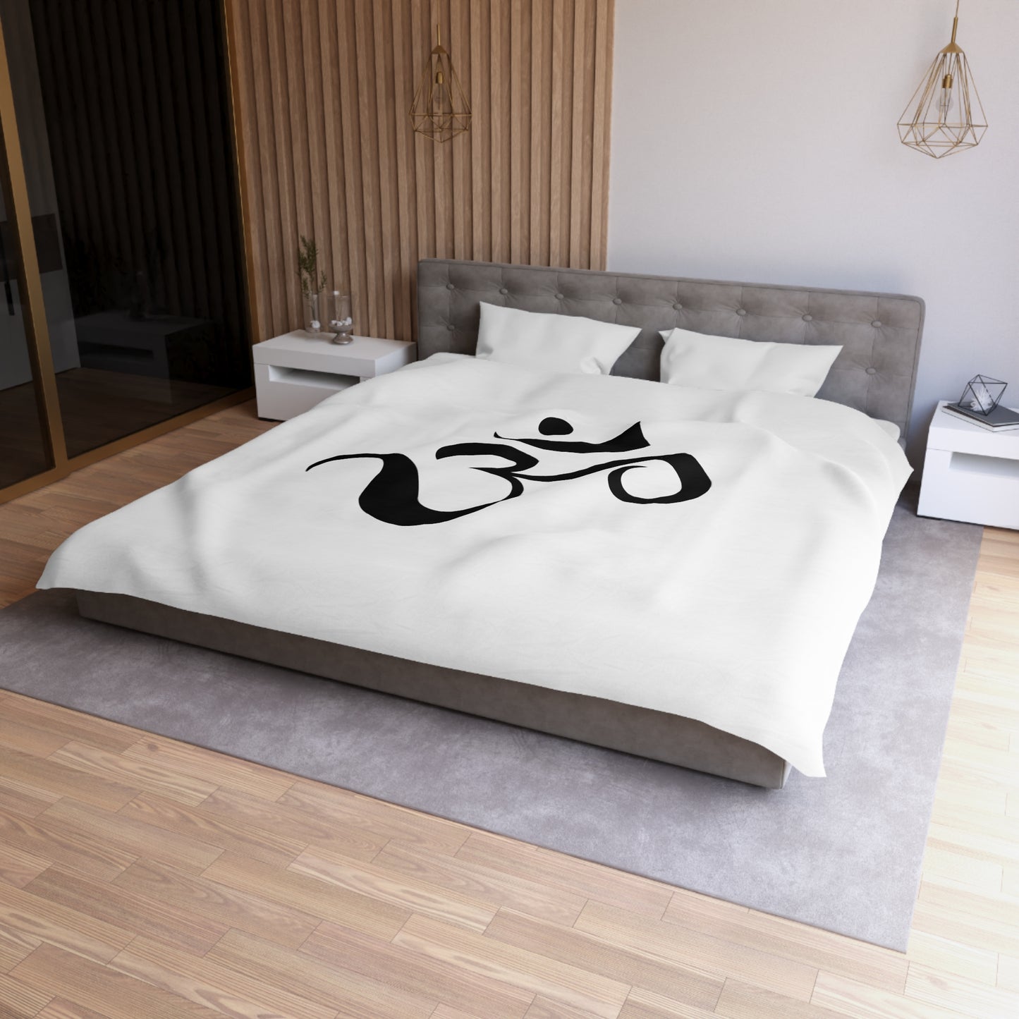 OM ZEICHEN ästhetisch Ohm Aum • Luxus Fleece Kuschelweich Bettwäsche 200x200 cm &  220x240 cm