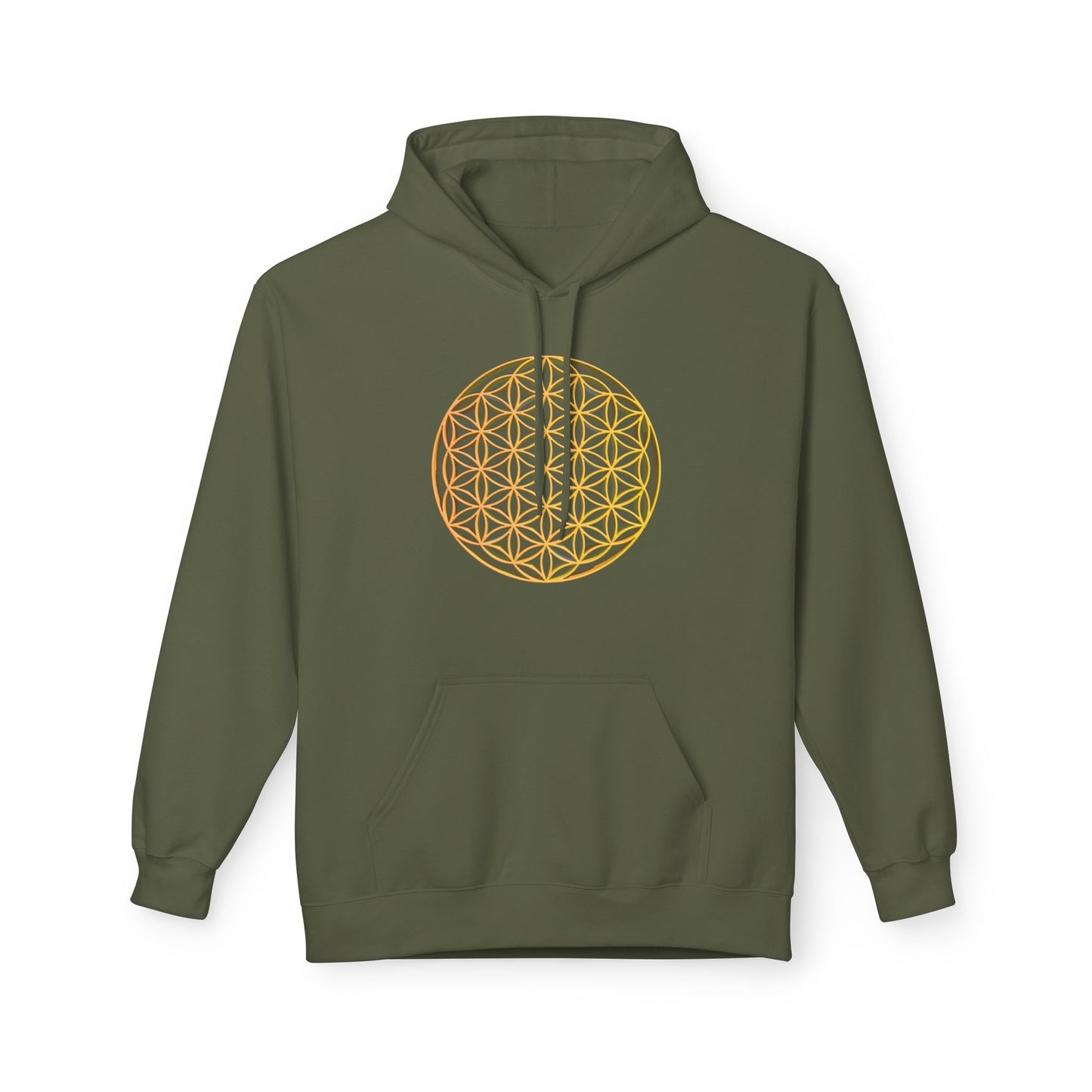 BLUME DES LEBENS SYMBOL MOTIV ZEICHEN PRINT GOLDOPTIK • Kuschelweicher Hoodie für Damen & Herren Fleece Pullover • Baumwolle 🌿
