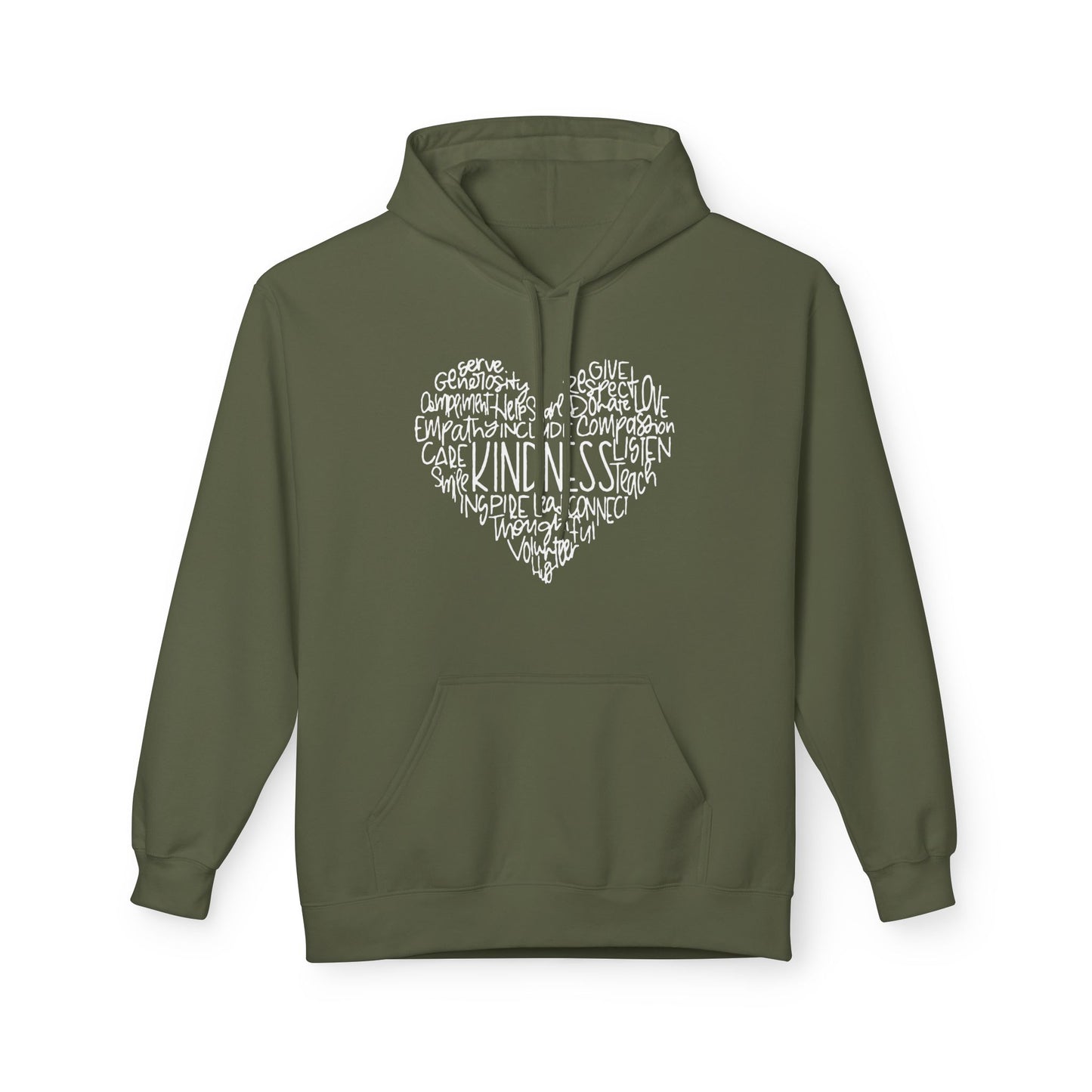 KINDNESS HERZ HERZCHEN BILD LOVE SCHRFIT LIEBESBEWEIS LIEBESBOTSCHAFT • Kuschelweicher Hoodie für Damen & Herren • Baumwolle 🌿