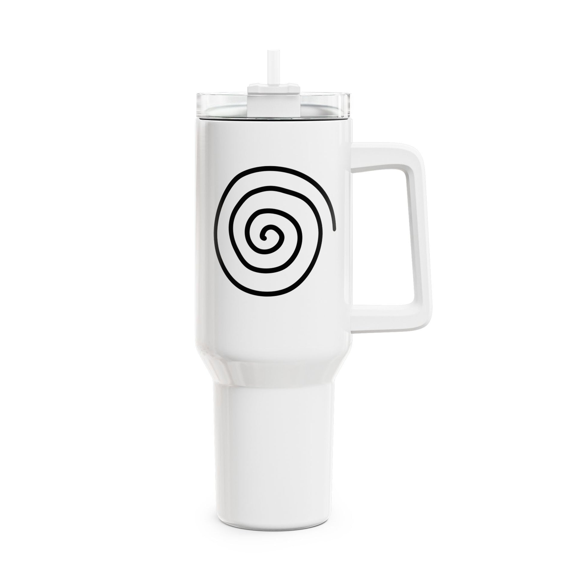 SPIRALE SPIRITUELLES SYMBOL • Tumbler mit Henkel & Strohhalm • XXL Reisebecher 1,2L - YOGA SANTA