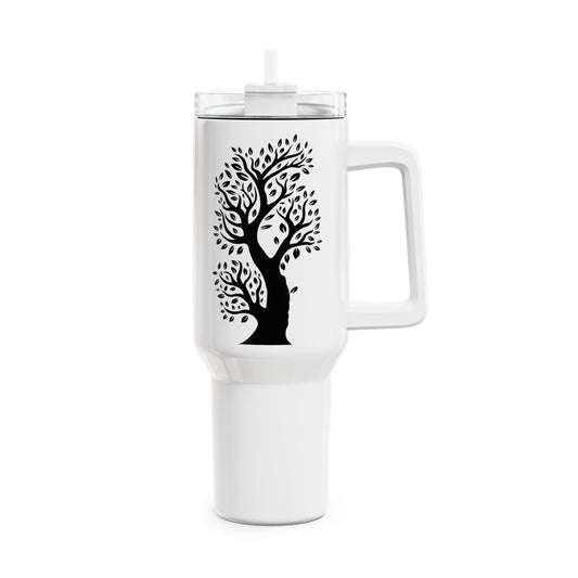 OLIVENBAUM NATURMOTIV PFLANZEN • Tumbler mit Henkel & Strohhalm • XXL Reisebecher 1,2L - YOGA SANTA