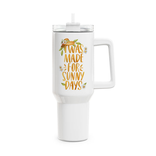I WAS MADE FOR SUNNY DAYS - NATURLIEBHABER GÄRTNER SONNENANBETER • Tumbler mit Henkel & Strohhalm • XXL Reisebecher 1,2L - YOGA SANTA