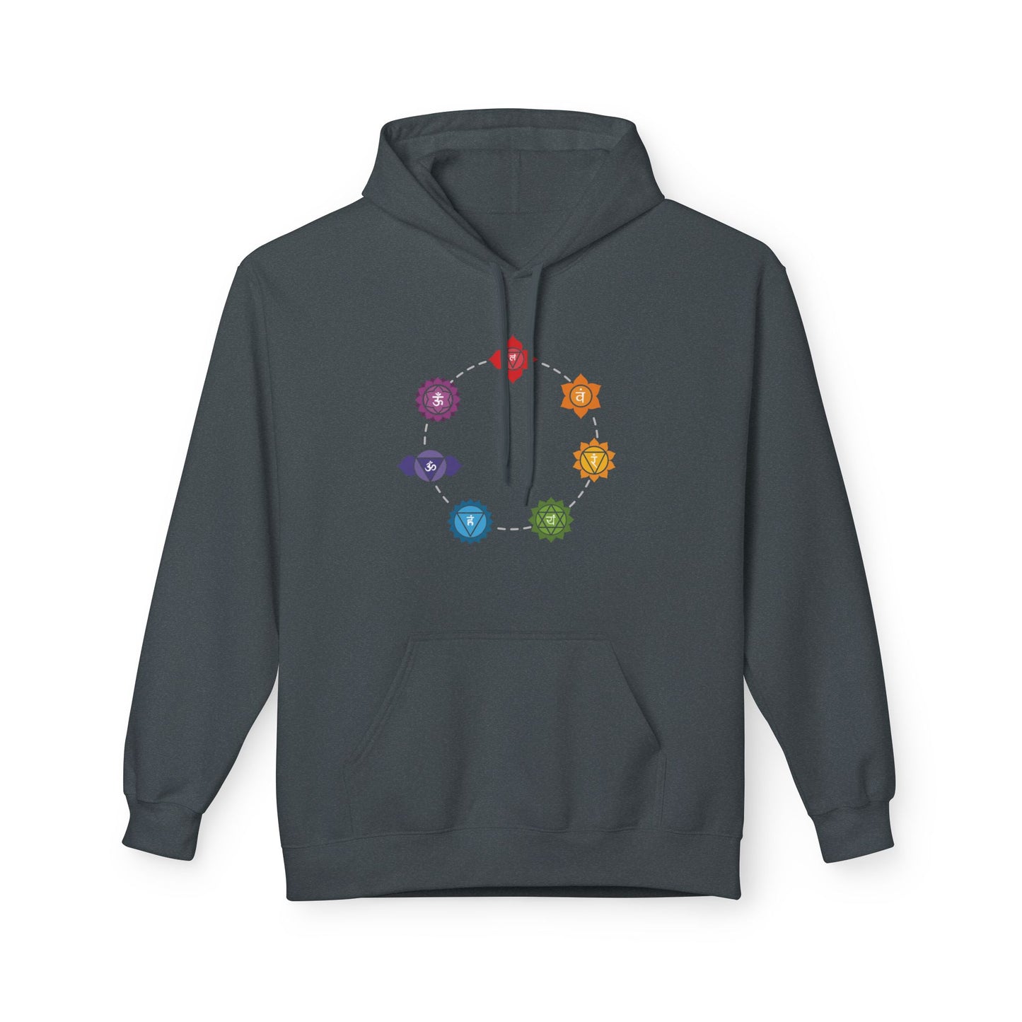 CHAKREN SYMBOLE in FLORALE BLUMEN • Spiritueller Hoodie für Meditation, für Damen & Herren • Baumwolle 🌿