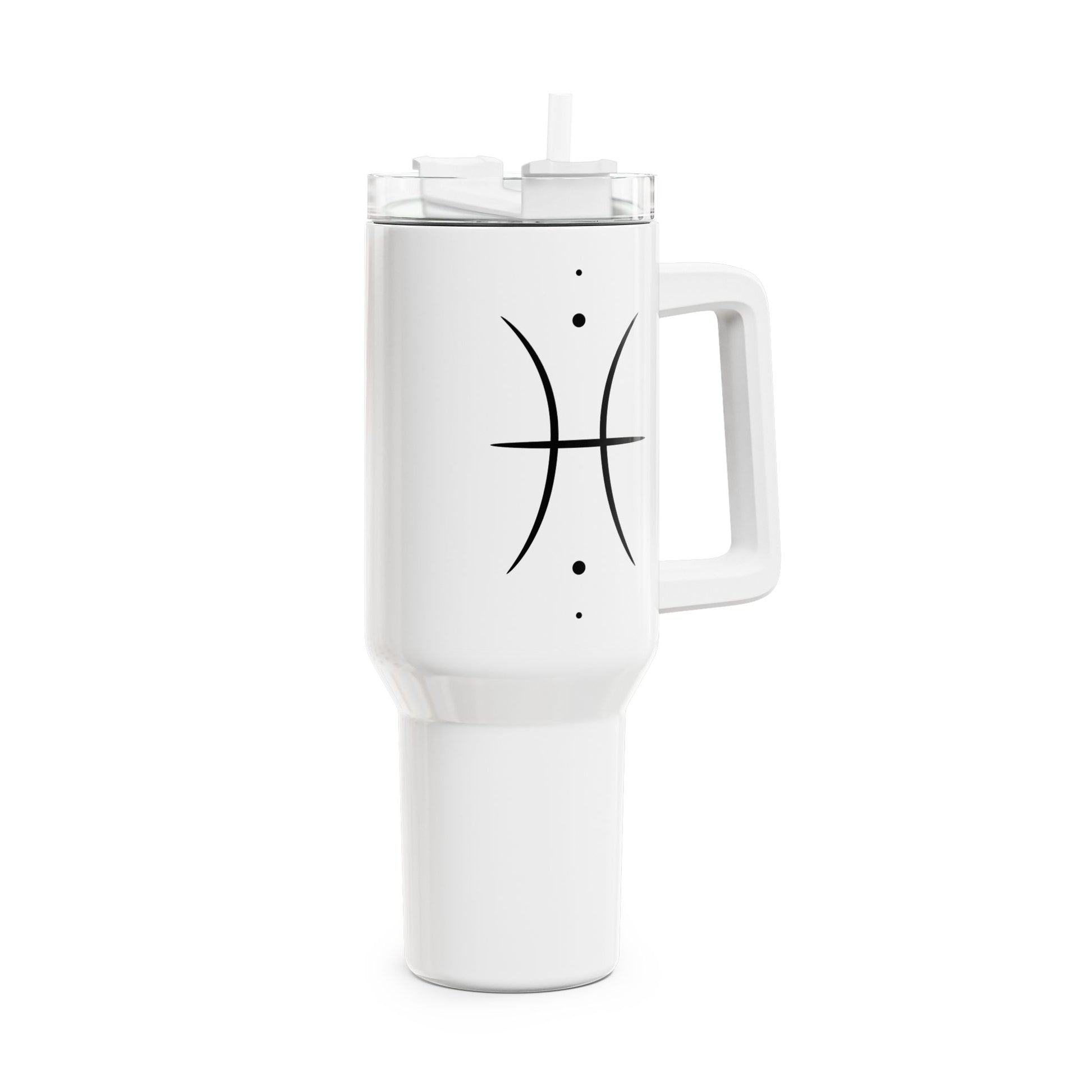 FISCHE PISCES SYMBOL STERZEICHEN • Tumbler mit Henkel & Strohhalm • XXL Reisebecher 1,2L - YOGA SANTA