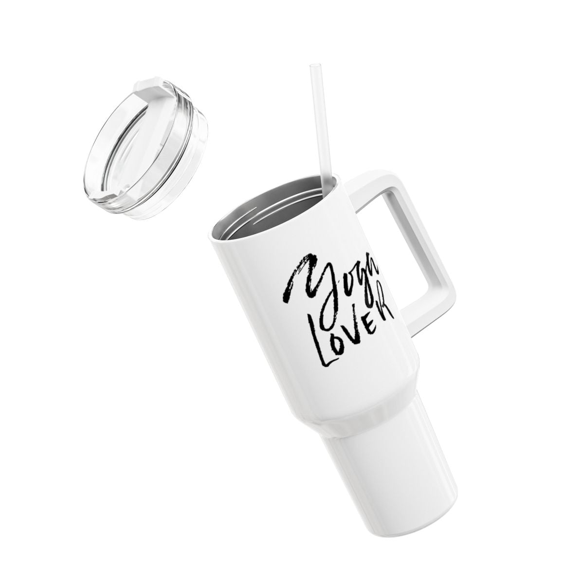 YOGA LOVER • Tumbler mit Henkel & Strohhalm • XXL Reisebecher 1,2L - YOGA SANTA