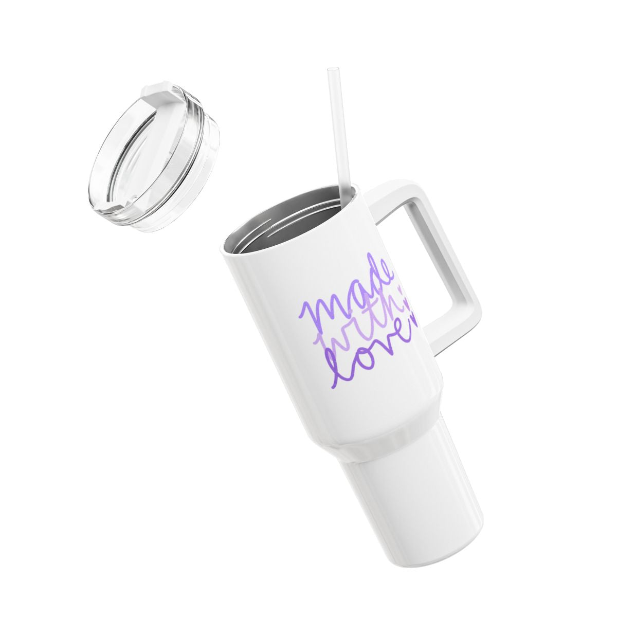 MADE WITH LOVE - MIT LIEBE GEMACHT• Tumbler mit Henkel & Strohhalm • XXL Reisebecher 1,2L - YOGA SANTA