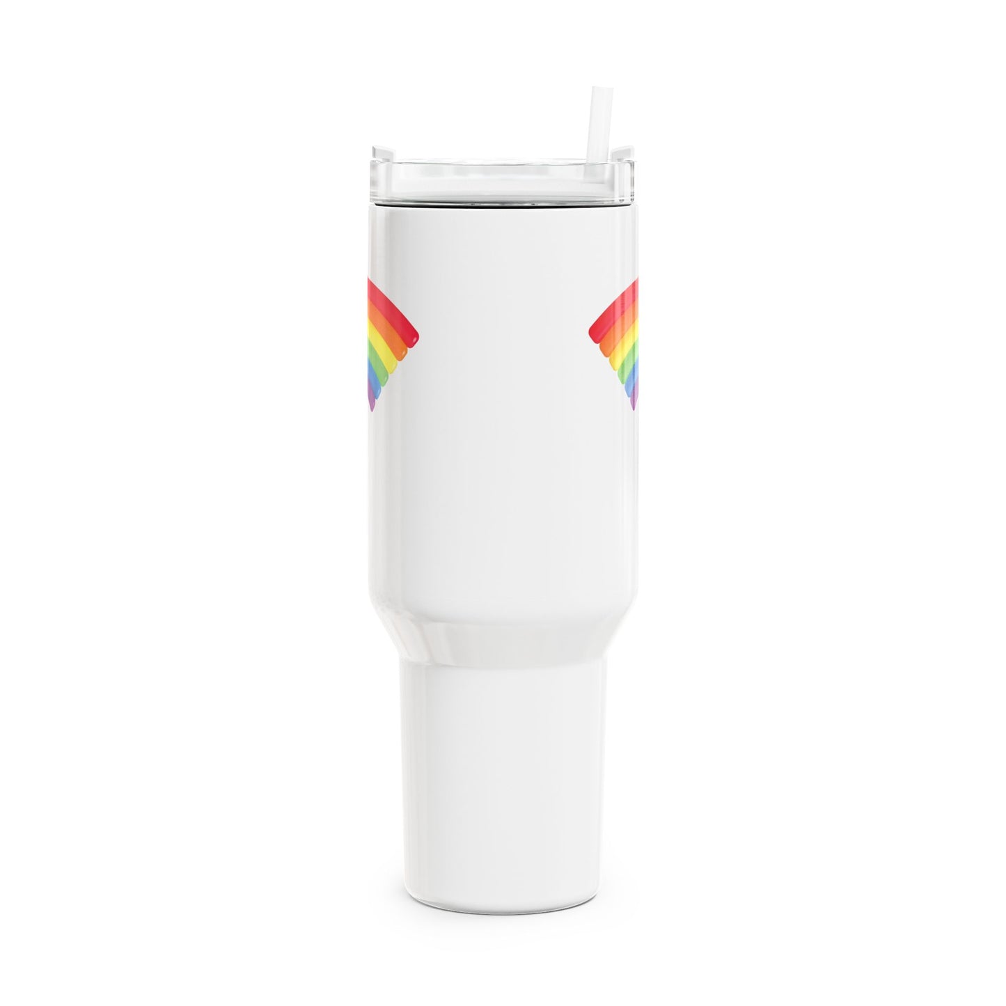 REGENBOGEN LGBTQ • Tumbler mit Henkel & Strohhalm • XXL Reisebecher 1,2L