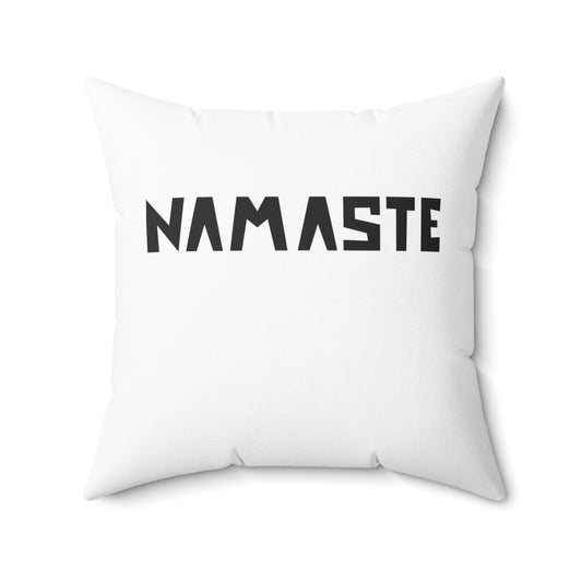 NAMASTE SPRUCH YOGA MEDITATION • Deko Kissen mit Reißverschluss Quadratisch Weiss