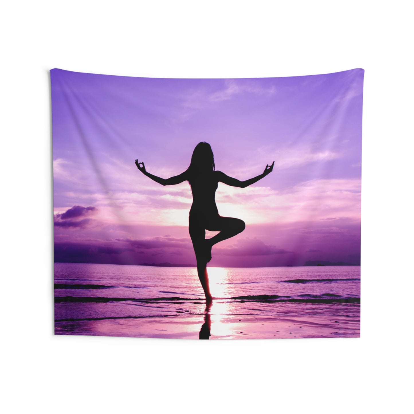 YOGA POSE BAUM LILA VIOLET FLIEDER • Wandtuch • Wandttepich • Wanddekor in v. Größen bis XXL