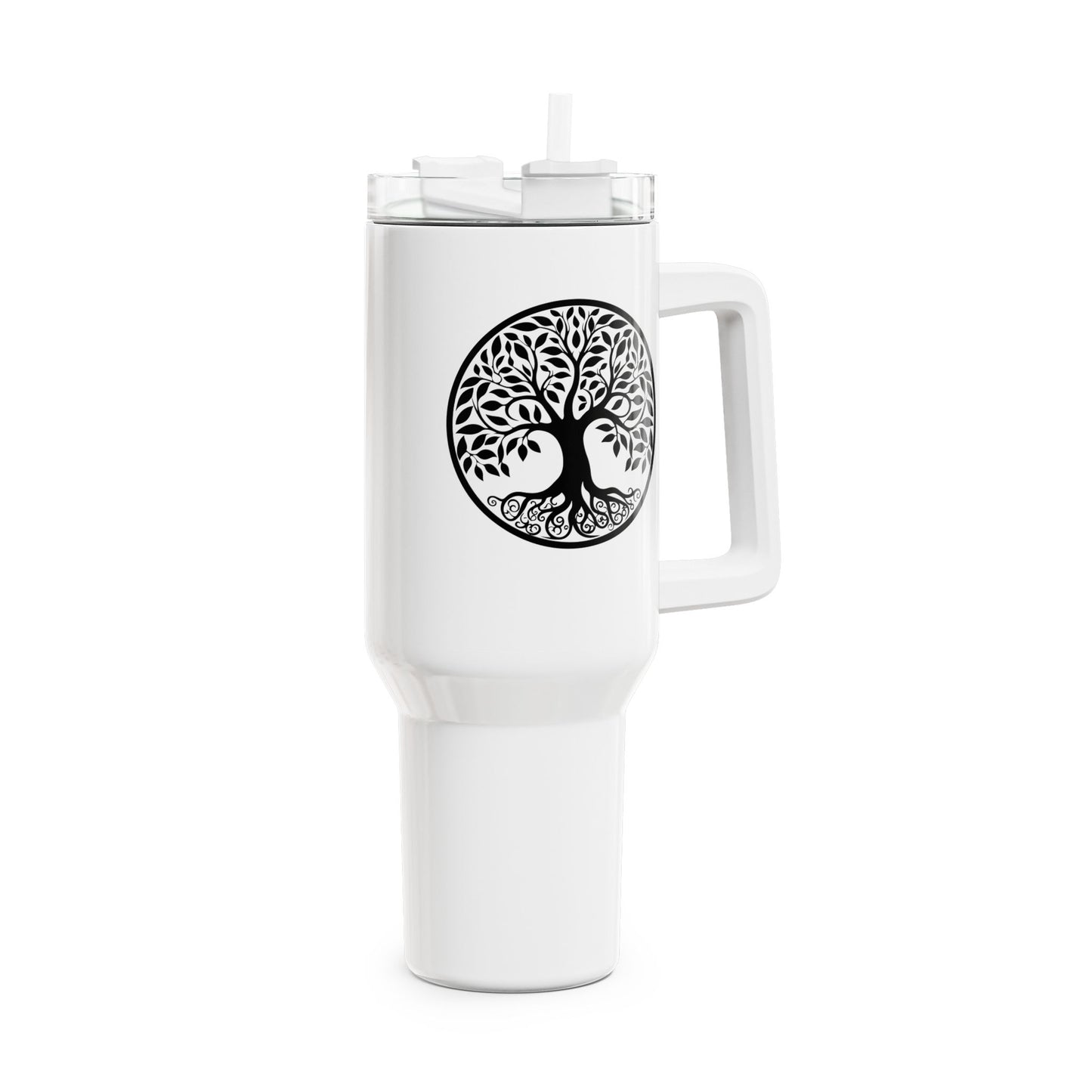 BAUM DES LEBENS BILD SYMBOL • Tumbler mit Henkel & Strohhalm • XXL Reisebecher 1,2L