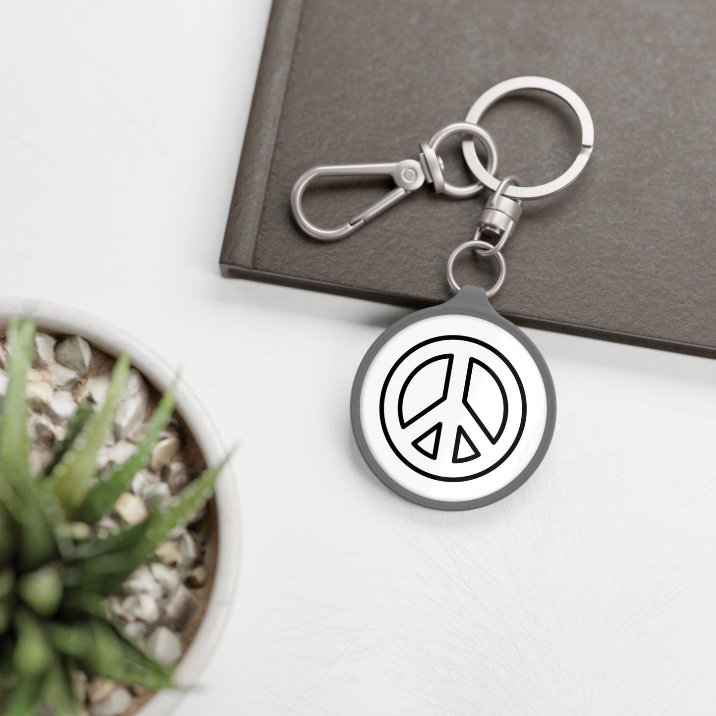 PEACE ZEICHEN - FRIEDESNSSYMBOL • Edler Luxus Schlüsselanhänger mit Karabiner für Frauen & Männer