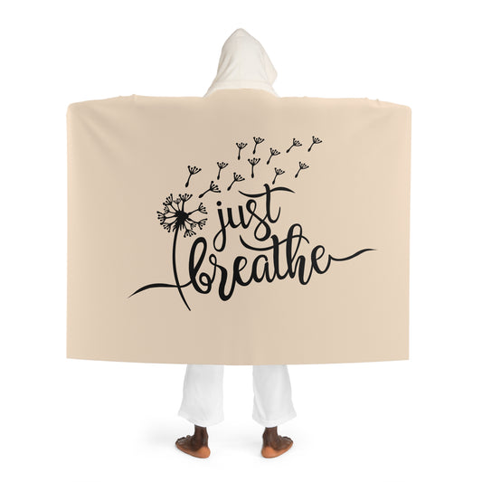 JUST BREATHE - PUSTEBLUMEN MOTIV • Kapuzen Kuscheldecke Beige Creme • Wohndecke Sherpa 130cm x 180cm